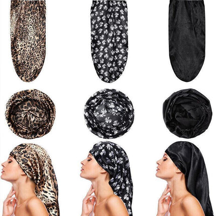 Sleep Cap Satin Silk Bonnet Wrap Hat Headwear Hair Sock Long Head Cover Turban - Aimall