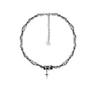 Punk Style Heart Charm Choker Silver Thick Link Chain Collar Necklace Fashion - Aimall