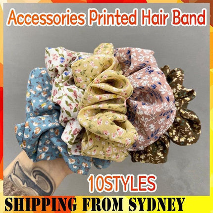 Fresh Hair Accessories Printed Hair Band Hair Rope Hair Ring Elastic Headband - Aimall