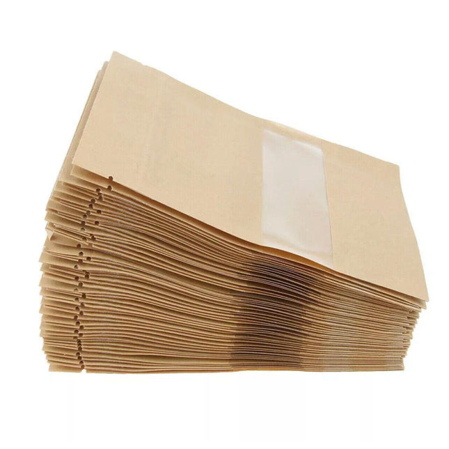 10-200x 9*14+3cm Stand Up Bag Kraft Paper Seal Packaging Window Zip Lock Pouch - Aimall