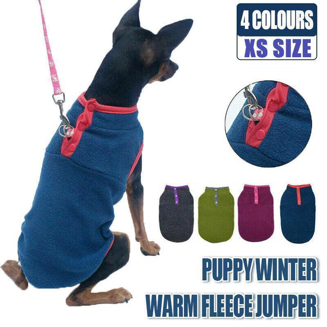 XS Pet Dog Puppy Winter Warm Fleece Jumper Vest Coat Jacket Apparel Clothes - Aimall