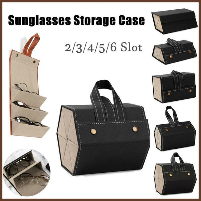 Black Multi-slot Eyeglasses Holder Storage Box Sunglasses Case Glasses Organizer - Aimall
