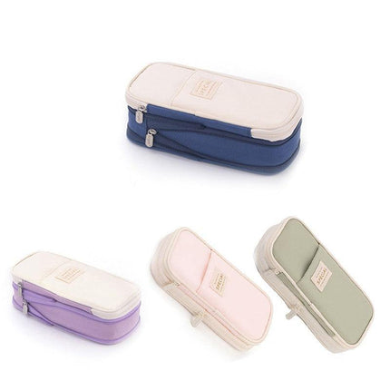 Zipper Pencil Case Pen Bag Organizer School Office Cosmetic Stationery Storage - Aimall
