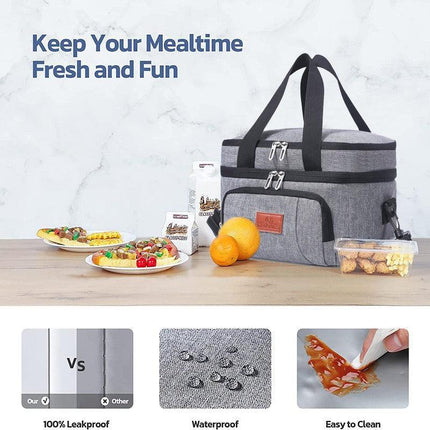 Insulated Lunch Bag with Shoulder Strap - Aimall