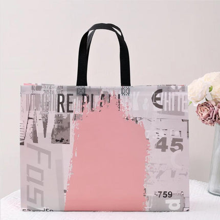 25x Fashion Non Woven Tote Bags Reusable Shopping Bags Clothing Store Pink