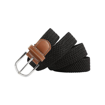 Belt For Men Elastic Waistband Canvas Buckle Braided Mens Woven Stretch Strar - Aimall