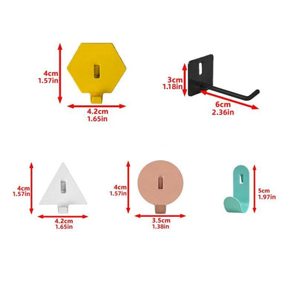 5pcs Pegboard Hooks Storage Accessories Organizing Tools Wall Hanging Solutions