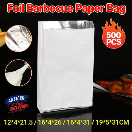 Aluminum Foil Lined Chips BBQ Chicken Paper Bags Disposable Greaseproof Takeaway - Aimall