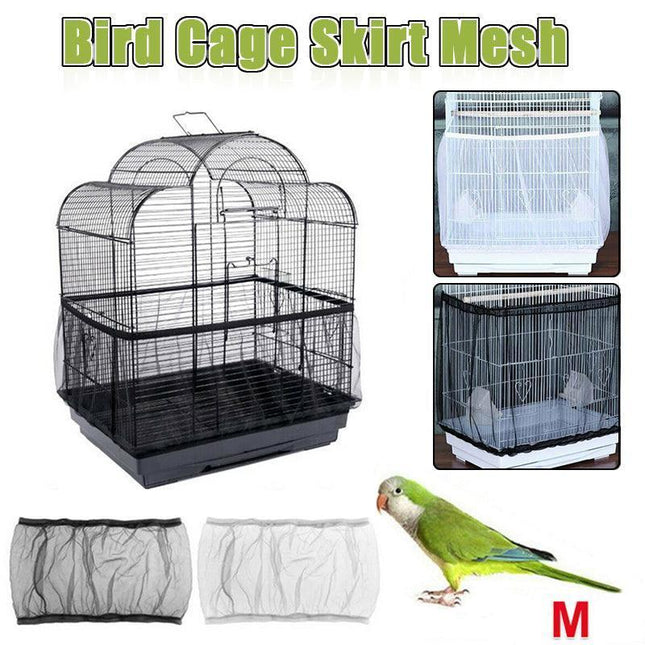M Size Shell Skirt Mesh Cover Pet Bird Cage Guard Nylon Net Seed Catcher - Aimall