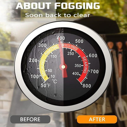 10-400℃ Barbecue Thermometer Gauge Stainless BBQ Smoker Grill Temperature - Aimall
