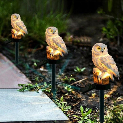 Garden Light Waterproof Ornament Lawn Owl Solar Powered LED Novelty Lamp Outdoor - Aimall