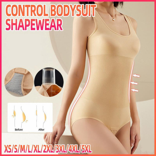 Beige Plus Women Full Body Shaper Seamless Slimming Tummy Control Bodysuit Shapewear - Aimall