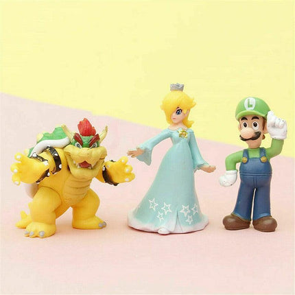 NEW 18 PCS SUPER MARIO BROS ACTION FIGURES FIGURINES SET CAKE TOPPER DECOR TOY - Aimall