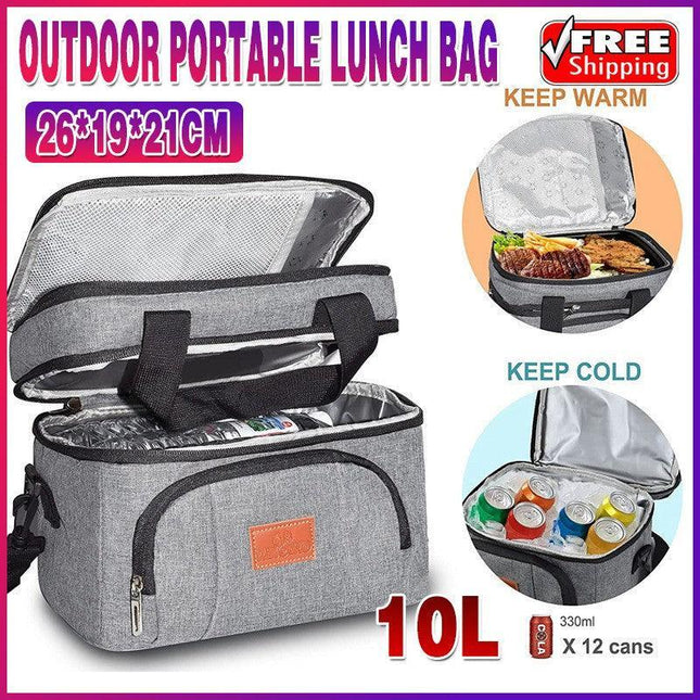 Insulated Lunch Bag with Shoulder Strap - Aimall