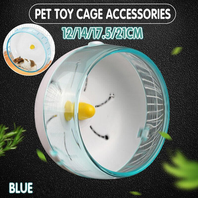 Blue Hamster Guinea Pig Running Disc Cage Accessories Running Round Wheel Pet Toys - Aimall