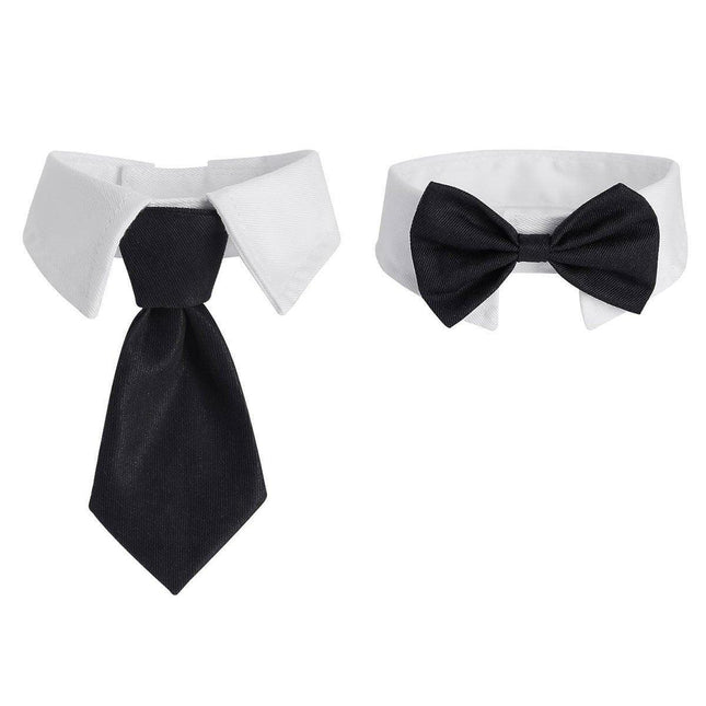 2pcs Pet Bow Tie Collar Dog Cat Suit Dress Accessories Adjustable Neck Strap