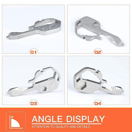 24 in 1 Multi-tool Key Shaped Pocket Keychain Bottle Opener Wrench Tools - Aimall