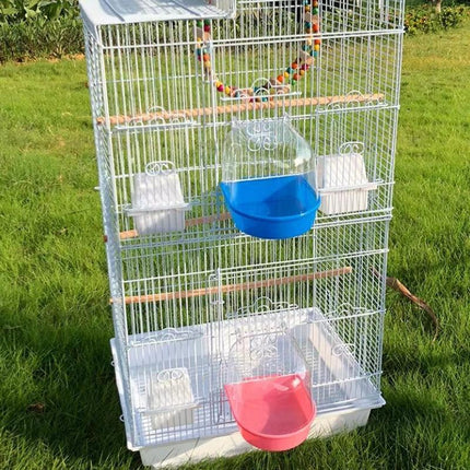 Bird Water Bath Tub For Pet Cage Hanging Bowl Parrot Birdbath Pet Cleaning - Aimall