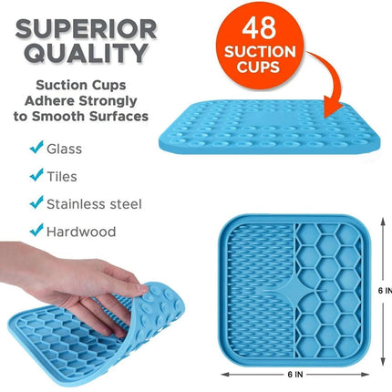 Silicone Pet Feeding Mat Slow Food Pads Dog Licking Pad Dispenser Plate 15*15*1cm - Aimall