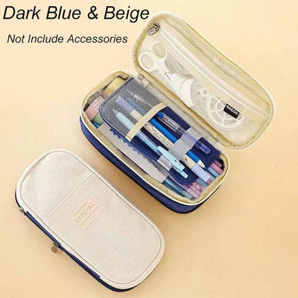 Zipper Pencil Case Pen Bag Organizer School Office Cosmetic Stationery Storage - Aimall