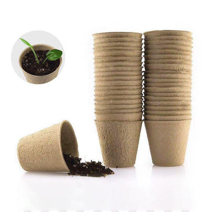 500PCS Nursery Pots Biodegradable Paper Pulp Peat Pots Plant Garden Seed Starter - Aimall