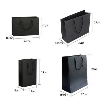150PCS Bulk Black Paper Bags Gift Shopping Carry Craft Bag with Cutton Handles - Aimall