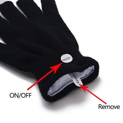 1Pair Rainbow Flow LED Light Black Glove Rave Party Glow Games Night mode Glove - Aimall