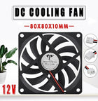 2PCS 12V 8010 DC Fan 2 Pin Brushless for PC Computer Hydroponics Cooling AUStock - Aimall