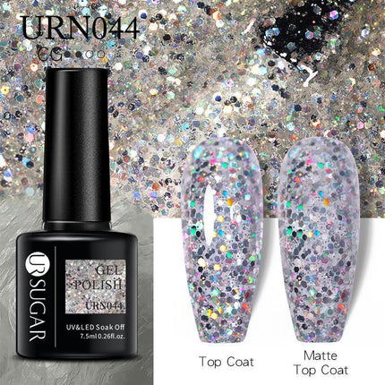 Color Glitter Nail Gel Polish UV LED Varnish Soak Off Manicure Top & Base Coat - Aimall