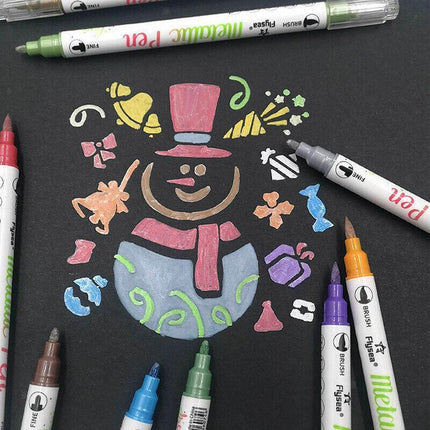 10 Colors Paint Pens Doodle Double Head Shimmer Markers Pens for Photo Album - Aimall