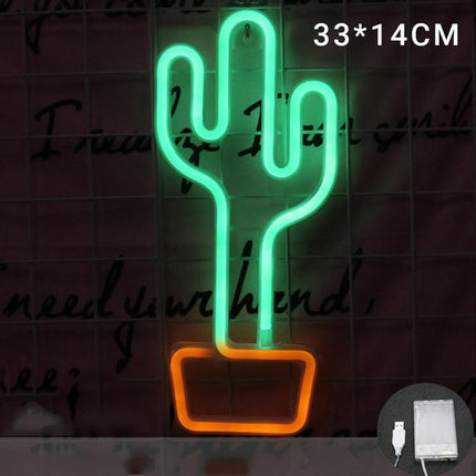 LED Rainbow Neon Sign Lights Bedside Night Light Lamp Kids Room Home Wall Decor - Aimall