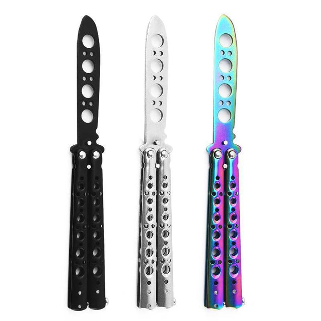 CSGO Rainbow Butterfly Knife Metal Folding Practice Trainer Training Tool - Aimall