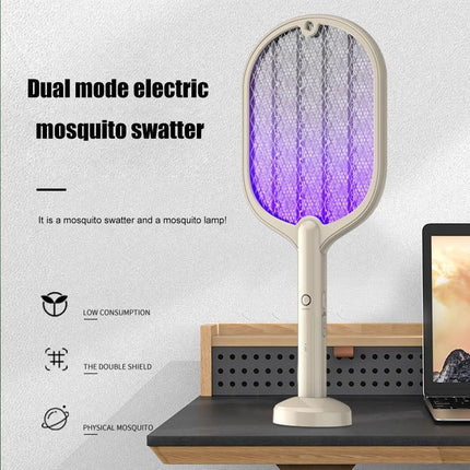 2 In 1 Electric USB Rechargable Racket Fly Swatter Mosquito Insect Killer Zapper - Aimall
