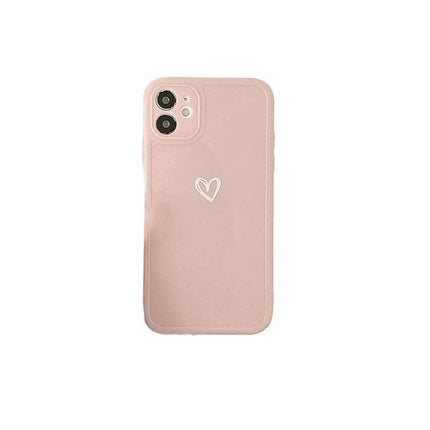 Pink Girly Heart Shockproof Case For iPhone 13 12 11 Pro Max Mini XR 8 7 X XS MAX - Aimall