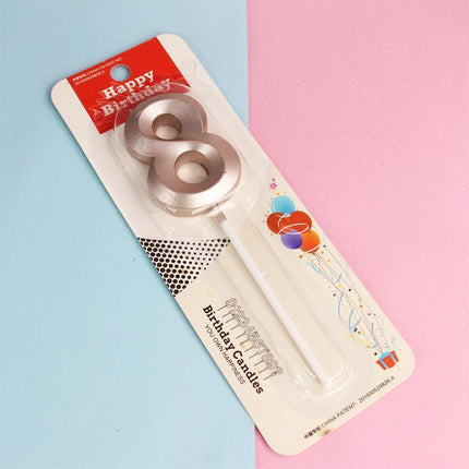 Classic Number Candles Individually Packed With Stand Birthday Make Up Ur Number Rose Gold - Aimall