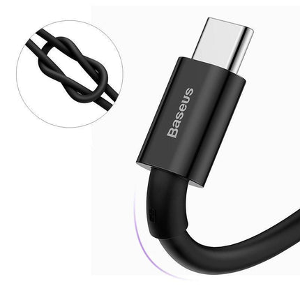 Black Baseus 66W USB to Type-C Fast Charging Cable Lead Wire Cord For Type-C Cable - Aimall
