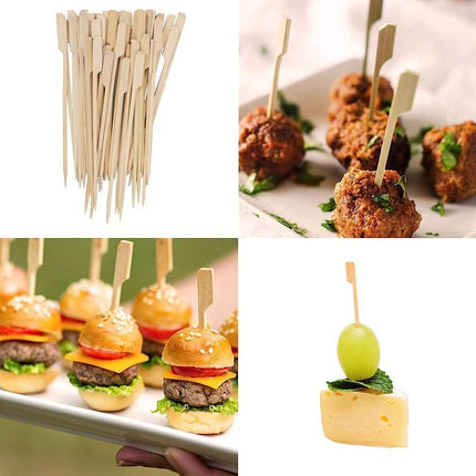 Bamboo Wooden Catering Paddle Skewers Disposable Finger Food Cocktail BBQ - Aimall