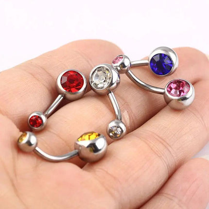 10x Bulk Set 316L Titanium Belly Bar Navel Surgical Steel Button Body Piercing - Aimall