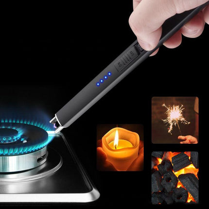 Electric Rechargeable Flameless USB Lighter Candle BBQ Windproof Kitchen Tool - Aimall