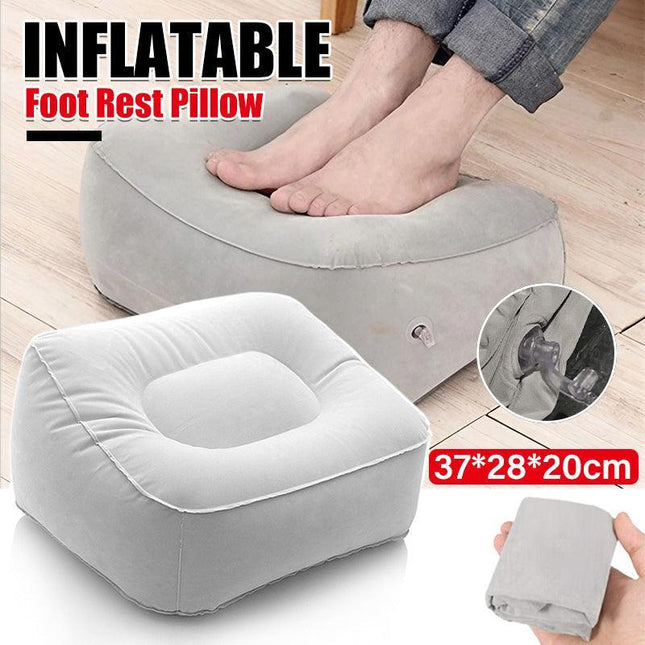 Travel Inflatable Foot Rest Air Pillow Cushion Office Home Leg Footrest Relax - Aimall