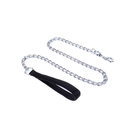 120CM Pet Dog Puppy Metal Chain Lead With Soft Padded Handle Leash Heavy Duty - Aimall