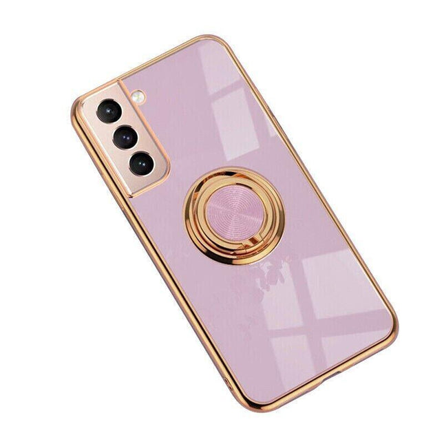 Purple Magnetic Shockproof Ring Holder Case Cover For Samsung S22 Ultra S22Plus Note 20 - Aimall