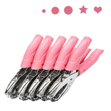 Circle/Heart/Star Shaped Metal Hole Punch pliers Soft Grip Paper Hand Puncher - Aimall