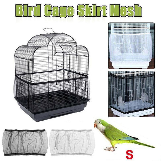 S Size Shell Skirt Mesh Cover Pet Bird Cage Guard Nylon Net Seed Catcher - Aimall