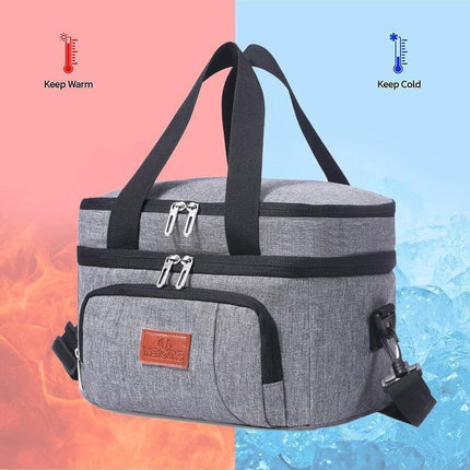 Insulated Lunch Bag with Shoulder Strap - Aimall
