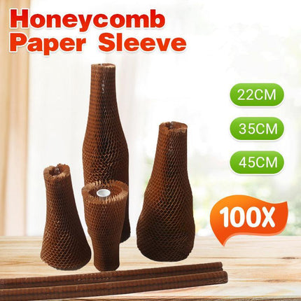 100 X Honeycomb Packing Paper Wrap,22/35/45CM Premium Recycled Cushioning Kraft - Aimall