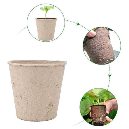 500PCS Nursery Pots Biodegradable Paper Pulp Peat Pots Plant Garden Seed Starter - Aimall