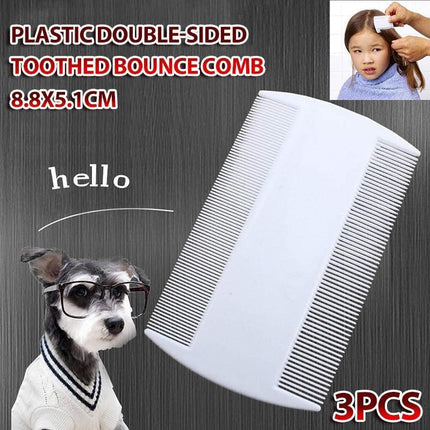 3 X Lice Comb Flea Double Sided Nit Beauty Salon Hair Head Lice Best Plastic - Aimall
