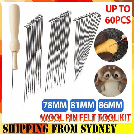 60PCS 79/80/85MM Felting Needles DIY Hand Wool PIN Felt Tools Kits Embroidery - Aimall