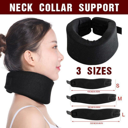 Soft Foam Neck Support Brace Cervical Device Collar Pain Traction Relief Black - Aimall